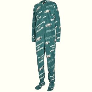 NWT NFL Philadelphia Eagles Footed Zip PJs Sz 2XL